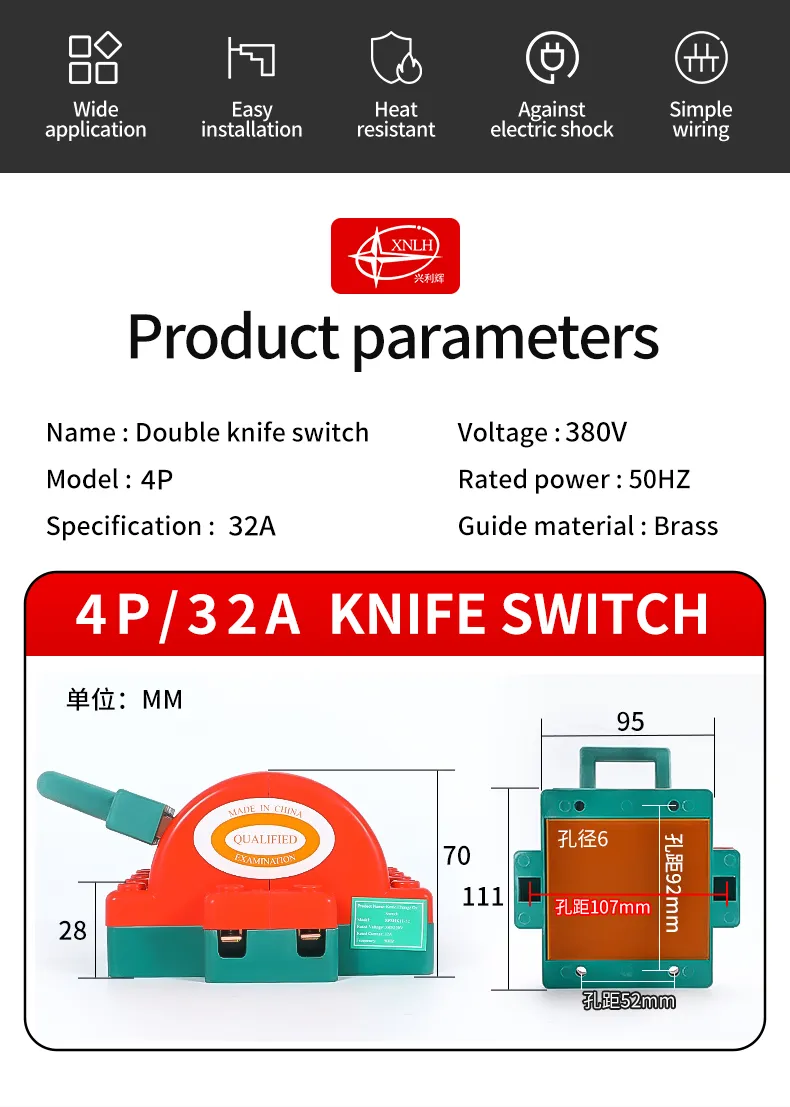 Double End Knife Switch 4P  32A